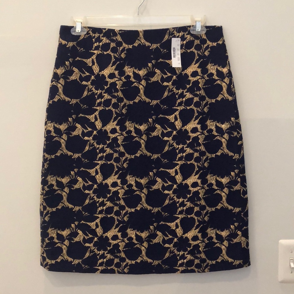 J CREW gold and blue skirt, NWT